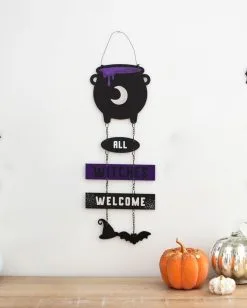 All Witches Welcome Mit Hexenkessel 30cm 7 All Witches Welcome Mit Hexenkessel 30cm -Halloween Deko Verkaufsgeschäft all witches welcome hexenkessel haengeschild 30cm halloween horror und hexen dekoration witchy halloween decoration 53409 3