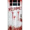 Blutige "Welcome" Türfolie -Halloween Deko Verkaufsgeschäft bloody welcome tuerfolie blutspritzder tuerfolie als halloween deko bloody door cover halloween und horror deko 52848