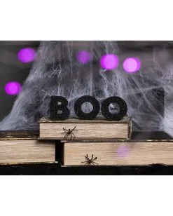 Schwarze Glitzer Holz Deko Boo -Halloween Deko Verkaufsgeschäft boo glitzer standdeko glitter boo block decor buchstaben aufsteller halloween 53043 3