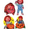 Chucky Mörderpuppe Wanddeko 4-tlg. -Halloween Deko Verkaufsgeschäft chucky childs play wanddeko chucky cut outs chucky wal decor 38876 01