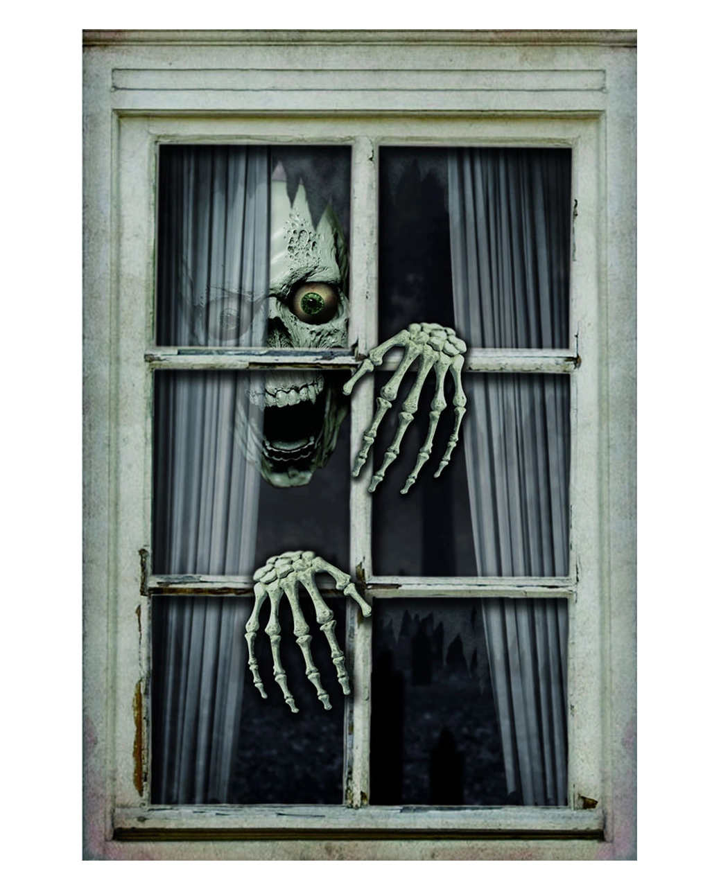 Scary Totenkopf Halloween Fensterdeko 3 Scary Totenkopf Halloween Fensterdeko