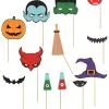 12er Pack Halloween Fotobox Accessoires -Halloween Deko Verkaufsgeschäft fotobox halloween accessoires 12 stueck stabmasken halloween photobooth selfie zubehoer 35997