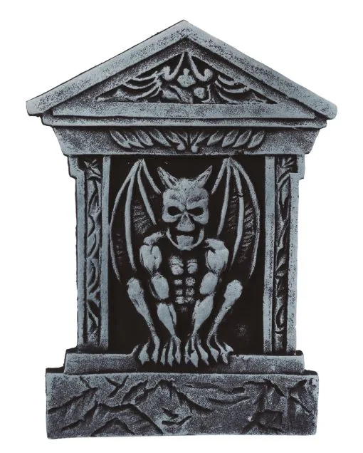 Grabstein Mit Wasserspeier & Säulen 52cm -Halloween Deko Verkaufsgeschäft grabstein mit gargoyle und saeulen tombstone with gargoyle and pillars halloween grabsteine kaufen 51273 01