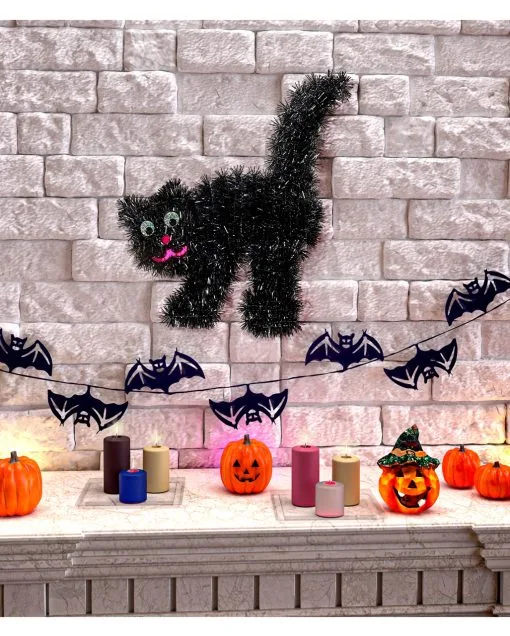 Schwarze Katze Aus Lametta 8 Schwarze Katze Aus Lametta -Halloween Deko Verkaufsgeschäft halloween katze aus lametta halloween cat lametta halloween deko 51728 02