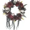 Halloween Türkranz Mit Vertrockneten Blüten & Totenschädel -Halloween Deko Verkaufsgeschäft halloween tuerkranz mit verbluehten blumen und totenkoepfen halloween wreath with dried flowers and skulls 39610 01