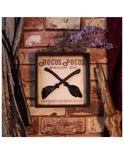 Hocus Pocus Hexenbesen Im Bilderrahmen 20cm -Halloween Deko Verkaufsgeschäft hocus pocus hexenbesen wandbild hocus pocus witch broom wall art halloween dekoration 51063 06