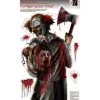 Horrorclown Wandfolie -Halloween Deko Verkaufsgeschäft horrorclown wandfolie halloween partydeko halloweenclown deko wall foil killer clown 26476