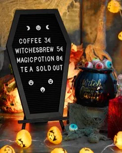 Sarg Buchstabentafel -Halloween Deko Verkaufsgeschäft sarg buchstabentafel coffin letterboard halloween und gothic deko 51485 3