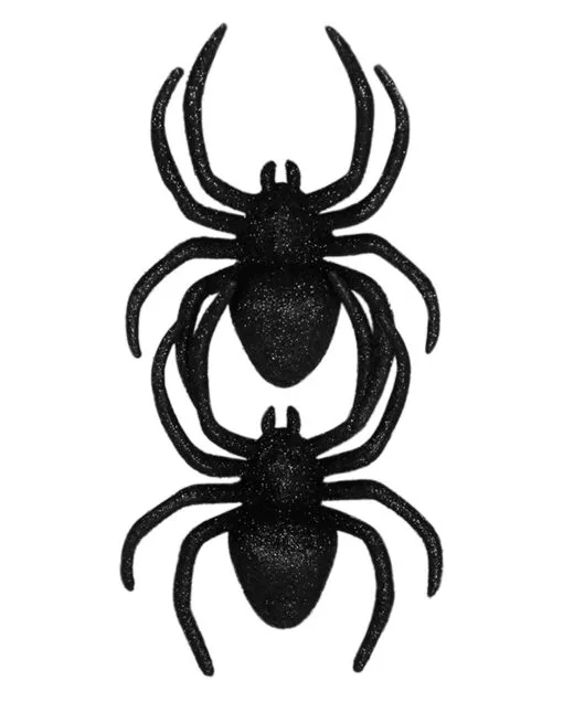 2 Schwarze Glitzer Spinnen 3 2 Schwarze Glitzer Spinnen -Halloween Deko Verkaufsgeschäft schwarze glitter spinne 2 st edle halloween dekoration elegante gothic ungeziefer deko 28685