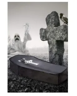 Schwarzer Zusammenfaltbarer Sarg 150 Cm -Halloween Deko Verkaufsgeschäft schwarzer faltbarer halloween sarg detachable and foldable halloween coffin 39750 02