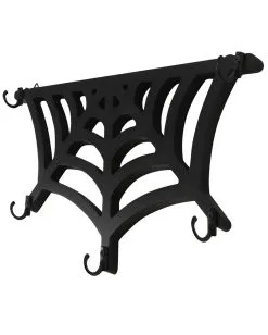 Spinnweben Schlüsselbrett Mit Haken 30cm -Halloween Deko Verkaufsgeschäft spinnennetz schluesselbrett spinnweben schluesselbrett spiderweb key hook gothic wohnaccessoire 54772 02