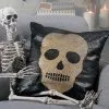 Totenschädel Wendepailletten Kissen Schwarz Gold -Halloween Deko Verkaufsgeschäft totenschaedel kissen mit flip pailletten skull flip sequin halloween pillow 39249