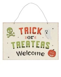 Trick Or Treaters Willkommen Schild 20x30cm -Halloween Deko Verkaufsgeschäft trick or treaters halloween schild trick or treaters halloween sign halloween deko 53119 01