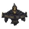 Reaper Türschild Welcome To Hell -Halloween Deko Verkaufsgeschäft welcome to hell tuerschild reaper todesengel tuerschild gothic hanging sign halloween und gothic wohnaccessoires 51239