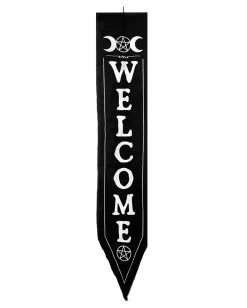 Witches Welcome Banner 2-tlg. Set -Halloween Deko Verkaufsgeschäft witches welcome banner set hexen dekoration halloween dekoration wicca decoration 52611 03